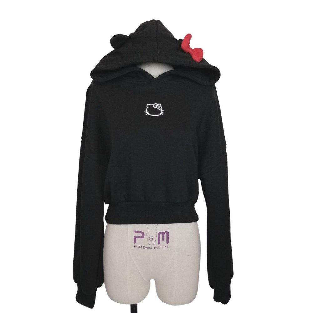 Hello Kitty and Friends x Forever 21 Crop Hoodie Black Sz Medium - Picture 3 of 10